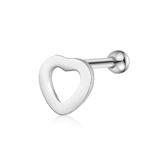 Piercing Minibarbell Prata 925 Coração
