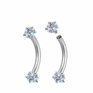 Minibarbell Curvo Estrela Rosca Interna - 1.2x8x3