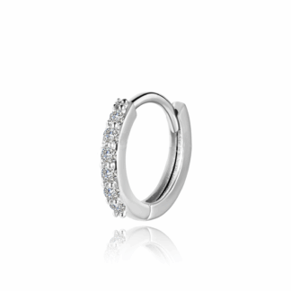 Piercing Argola Prata 925 Zirconia Cravejada