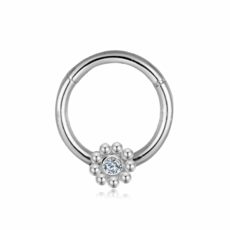 Piercing Argola Prata 925 Segmento Articulado Flor
