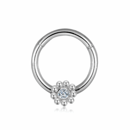 Piercing Argola Prata 925 Segmento Articulado Flor