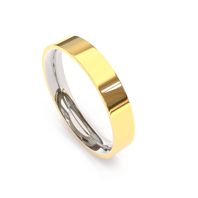 Aliança Mista 01 — Ouro 18k por fora · Prata 950 por dentro