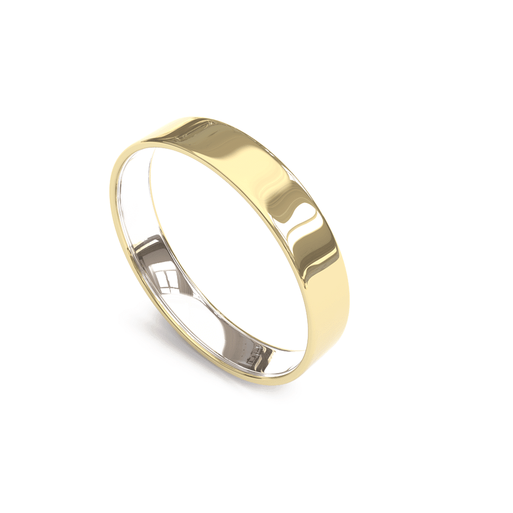 Aliança Mista 03 — Ouro 18k por fora · Prata 950 por dentro