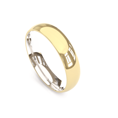 Aliança Mista 04 — Ouro 18k por fora · Prata 950 por dentro